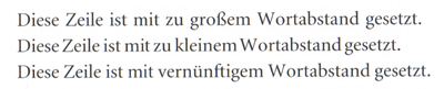 Einfluss der Wortabstände auf die Leserlichkeit
