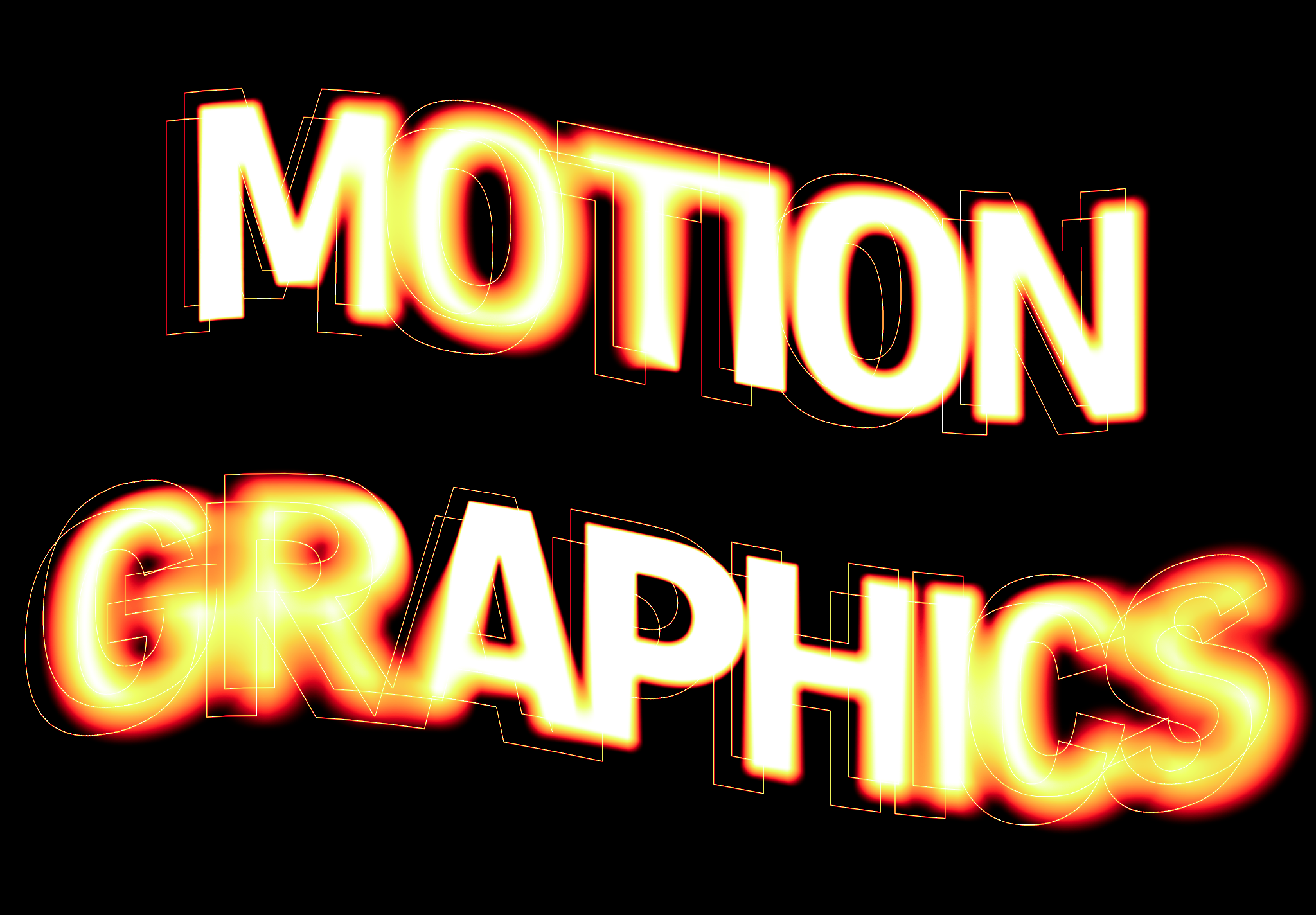 Ein Bild von einem dem Text "Motion Graphics"mit Gradient Effekt.